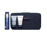 Men Set Revitalizing Gel Face Gel 50ml + Exfoliating Cleasner Exfoliating Face Scrub 30ml + Shampoo & Shower Gel 30ml + Cosmetic Bag