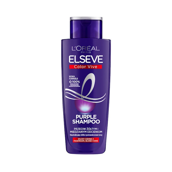 Elseve ColorVive Purple Shampoo purple shampoo against yellow and cop