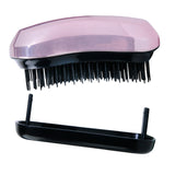 Brush & Go compact hairbrush with a Metallic Pink overlay