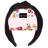 Black velor hair band with knot