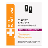 Sensitive skin, oily cream for dry and normal skin 24h - unscented 50ml