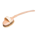 Brush for massage and washing the body hard tampico fiber version with a stick