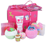 Stick with Me Gift Box Cosmetic Set Sparkling Bath Ball 3pcs + Glycerin Soap 2pcs + Hand Cream + Lip Balm 1pcs