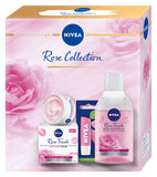 Rose Collection Moisturizing Gel-Cream Set with Organic Rose Water and Hyaluronic Acid 50ml + Micellar Two-Phase Oil with Oil 400ml + Soft Rose Lipstick 4.8g