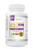 Niacin Vitamin B3 (PP) 500mg + L-Leucine + Prebiotic food supplement 120 capsules