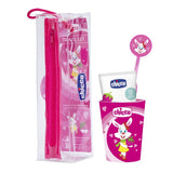 Travel Set toothbrush travel kit toothpaste + toothbrush + cup + case 3-6l Pink