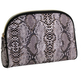 Large, semicircular snakeskin wash bag