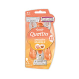 Quattro Smooth Sparkle Disposable Women's Razors 3pcs