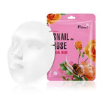 Snail Rose Facial Mask sheet mask with snail slime extract and Japanese rose extract for mature and acne skin 38g