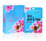 Snail Cherry Blossom Facial Mask sheet mask with snail slime and flower extract 8 + 2pcs 38g